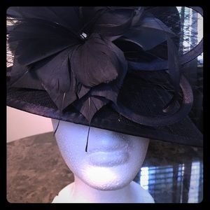 Navy Polka Dot Swan Hat of New York